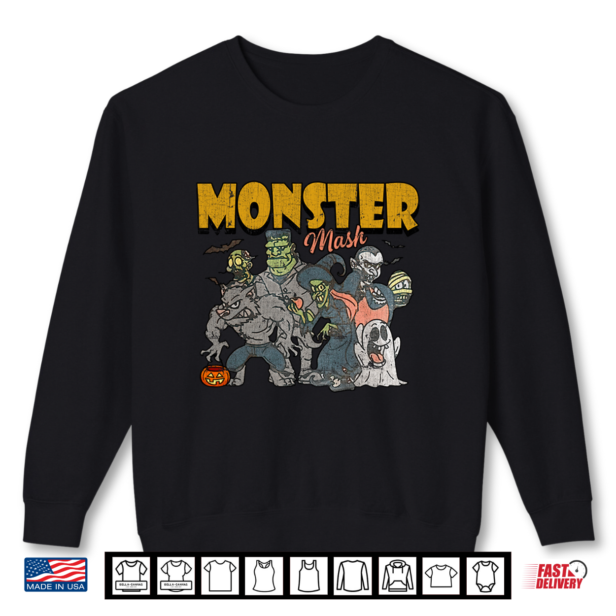 Monster Mash Vintage Ghost Halloween Funny Shirt