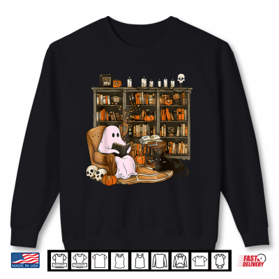Vintage Ghost Book Reading Pumpkin Gothic Halloween Teachers Shirt 2 Sweatshirt Vintage Ghost Book Reading Pumpkin Gothic Halloween Teachers Shirt