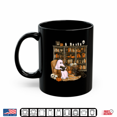 Vintage Ghost Book Reading Pumpkin Gothic Halloween Teachers Shirt 3 Mug Vintage Ghost Book Reading Pumpkin Gothic Halloween Teachers Shirt