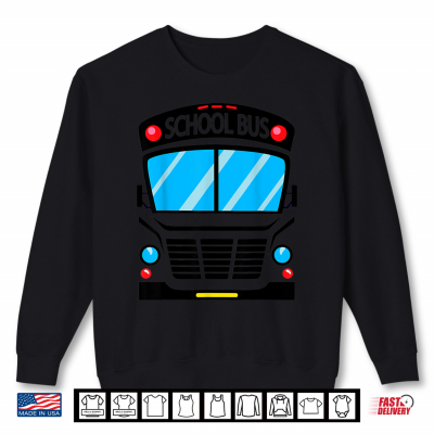 Sweatshirt Adults And Kids School Bus Costume Halloween Shirt