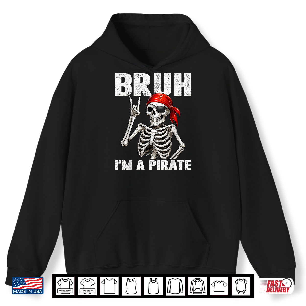 Bruh Im A Pirate Spooky Skeleton Halloween Costumes Shirt