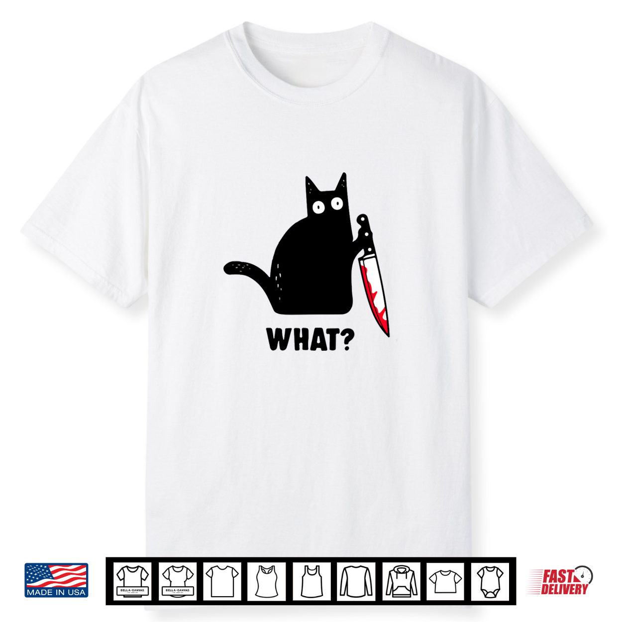Cat What Funny Black Cat Shirt Murderous Cat With Knife Shirt Cat What Funny Black Cat Shirt Murderous Cat With Knife Shirt