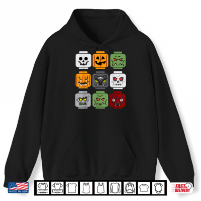 Halloween Building Brick Head Pumpkin Ghost Zombie Friends Shirt 1 Hoodie Halloween Building Brick Head Pumpkin Ghost Zombie Friends Shirt