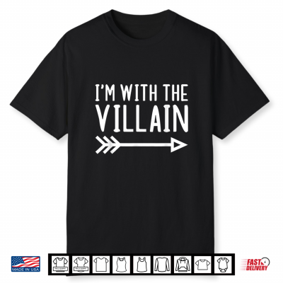 I’M With The Villain Funny Matching Halloween Couple Costume Shirt