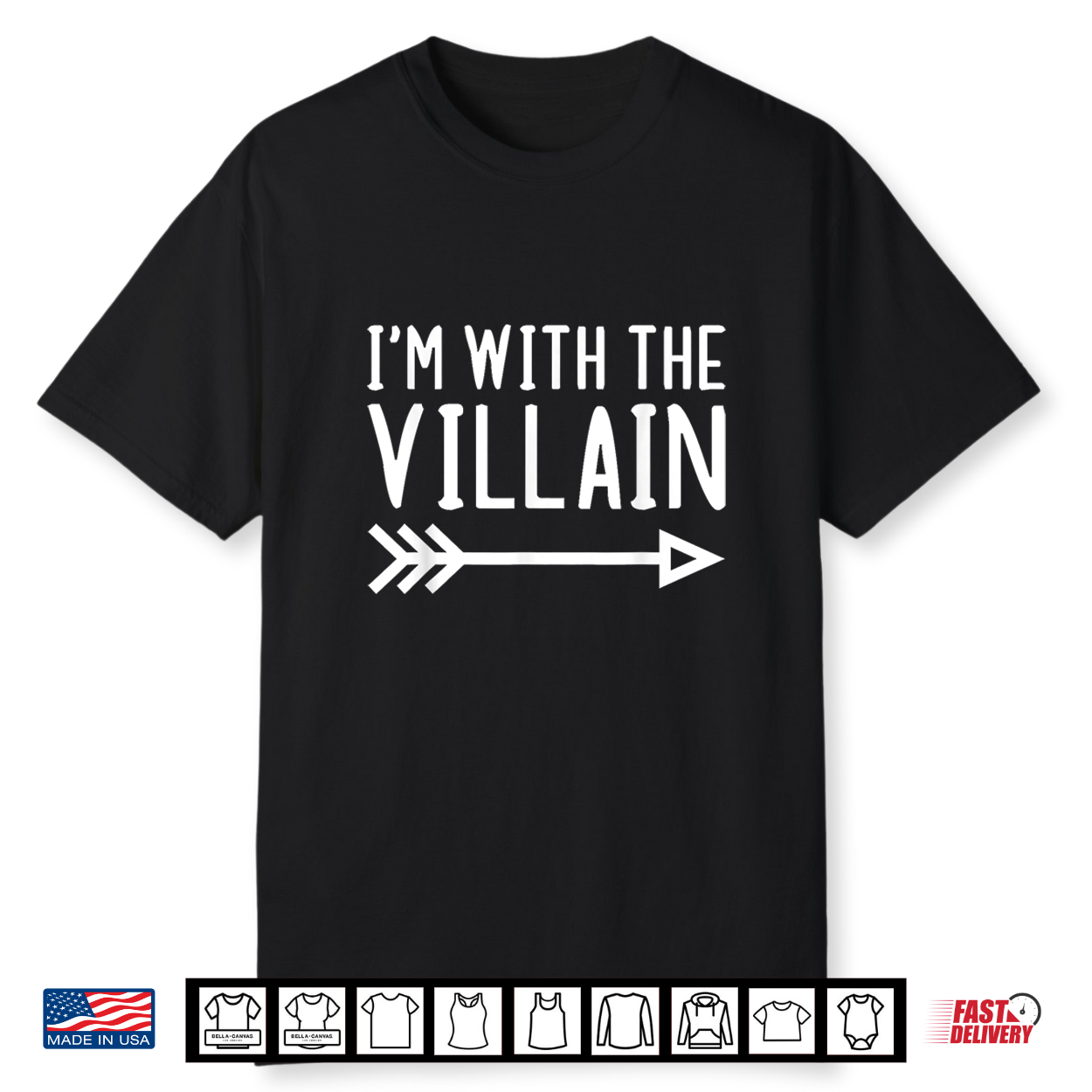 I’M With The Villain Funny Matching Halloween Couple Costume Shirt I’M With The Villain Funny Matching Halloween Couple Costume Shirt