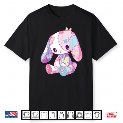 Kawaii Pastel Goth Creepy Cute Witchy Sad Zombie Pink Bunny Shirt