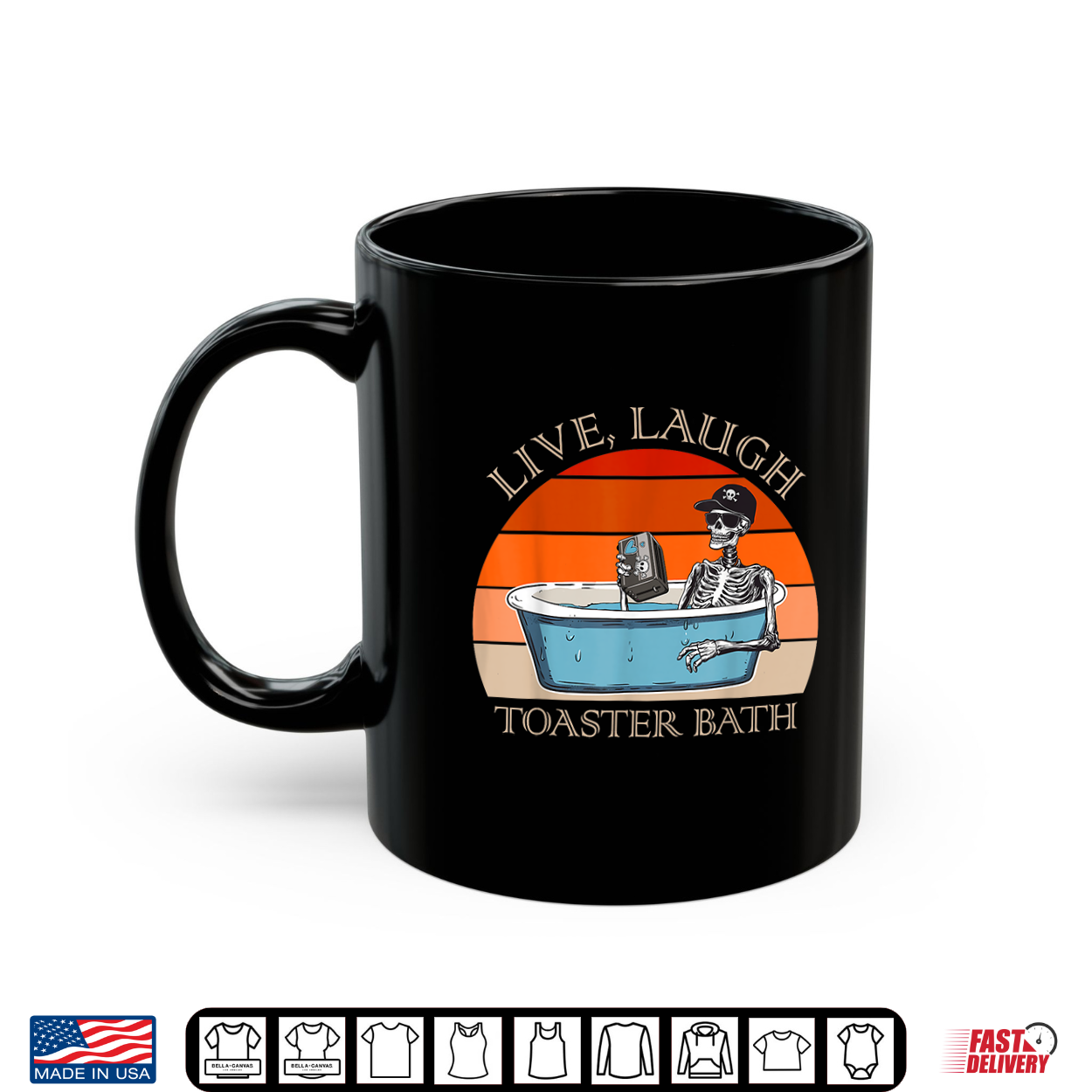 Live Laugh Toaster Bath Skeleton   Dark Humor Meme Halloween Shirt