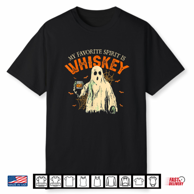 My Favorite Spirit Is Whiskey Funny Ghost Halloween Costume Shirt
