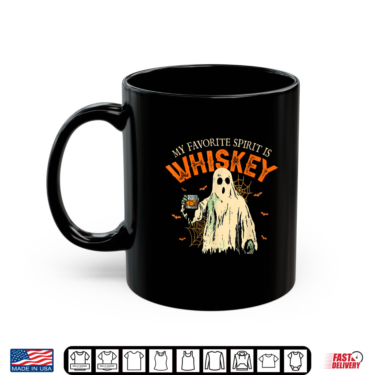 My Favorite Spirit Is Whiskey Funny Ghost Halloween Costume Shirt