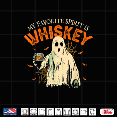 Design My Favorite Spirit Is Whiskey Funny Ghost Halloween Costume Shirt