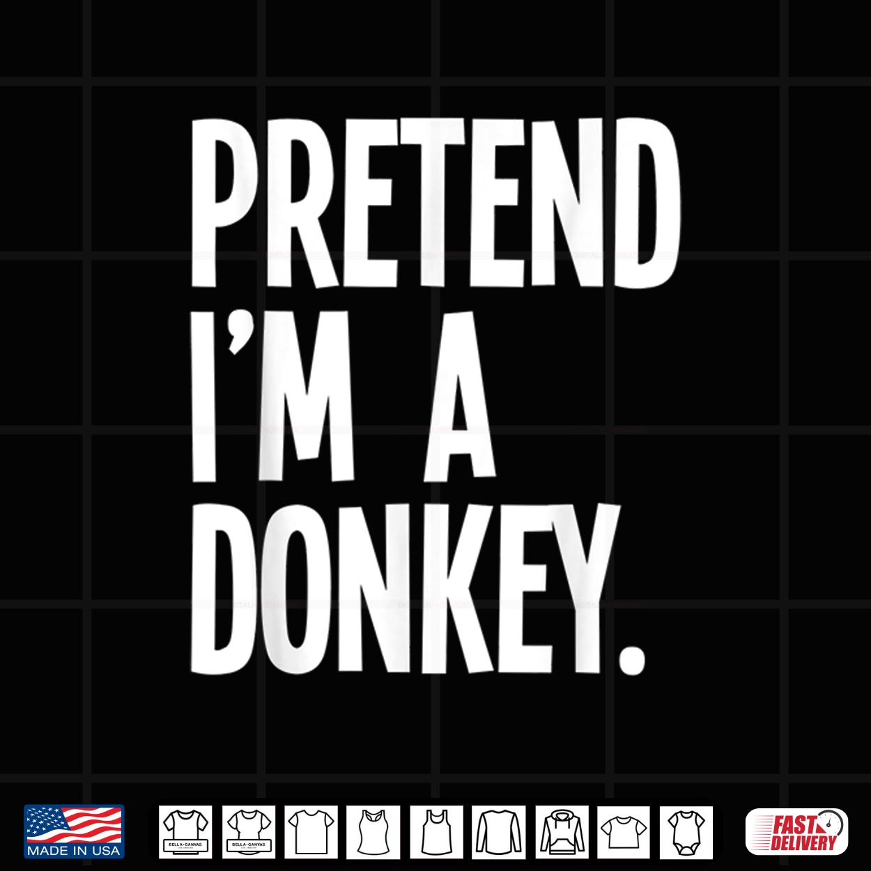 Pretend I’M A Donkey Funny Halloween Party Costume Shirt