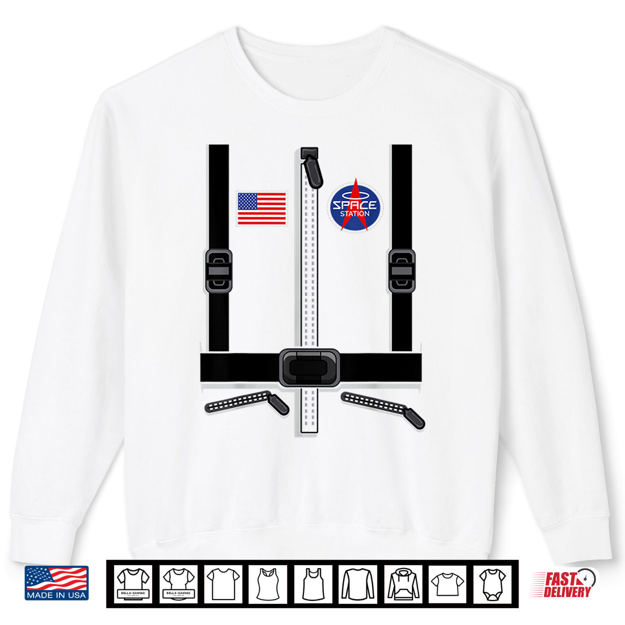 Astronaut Costume For Kids Men Women Space Suit Halloween Shirt