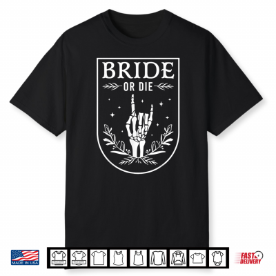 Bride Or Die Retro Halloween Bachelorette Matching Shirt