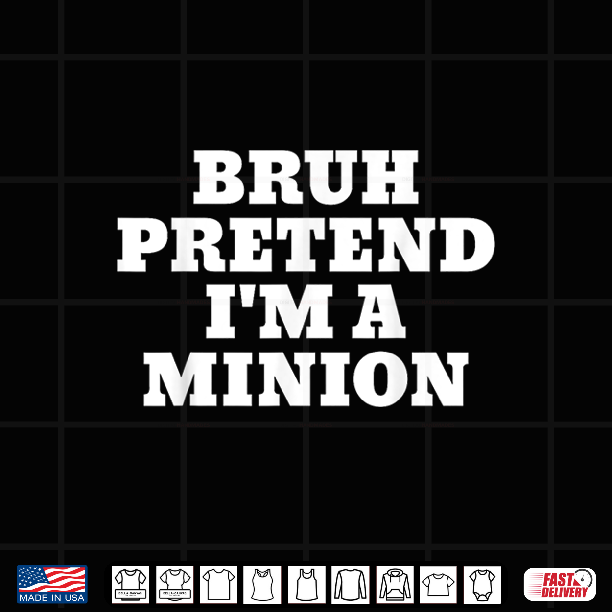 Bruh Pretend I’M A Minion Matching Costume Halloween Funny Shirt