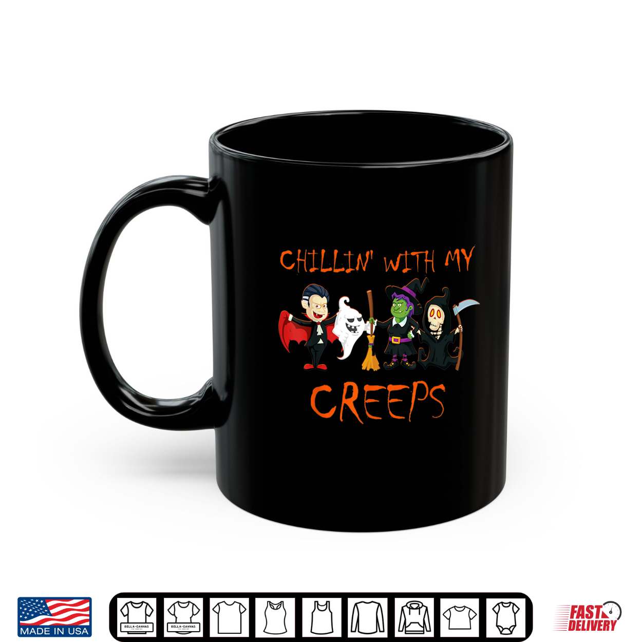Chillin With My Creeps Vampire Ghost Skeleton Witch Shirt Chillin With My Creeps Vampire Ghost Skeleton Witch Shirt