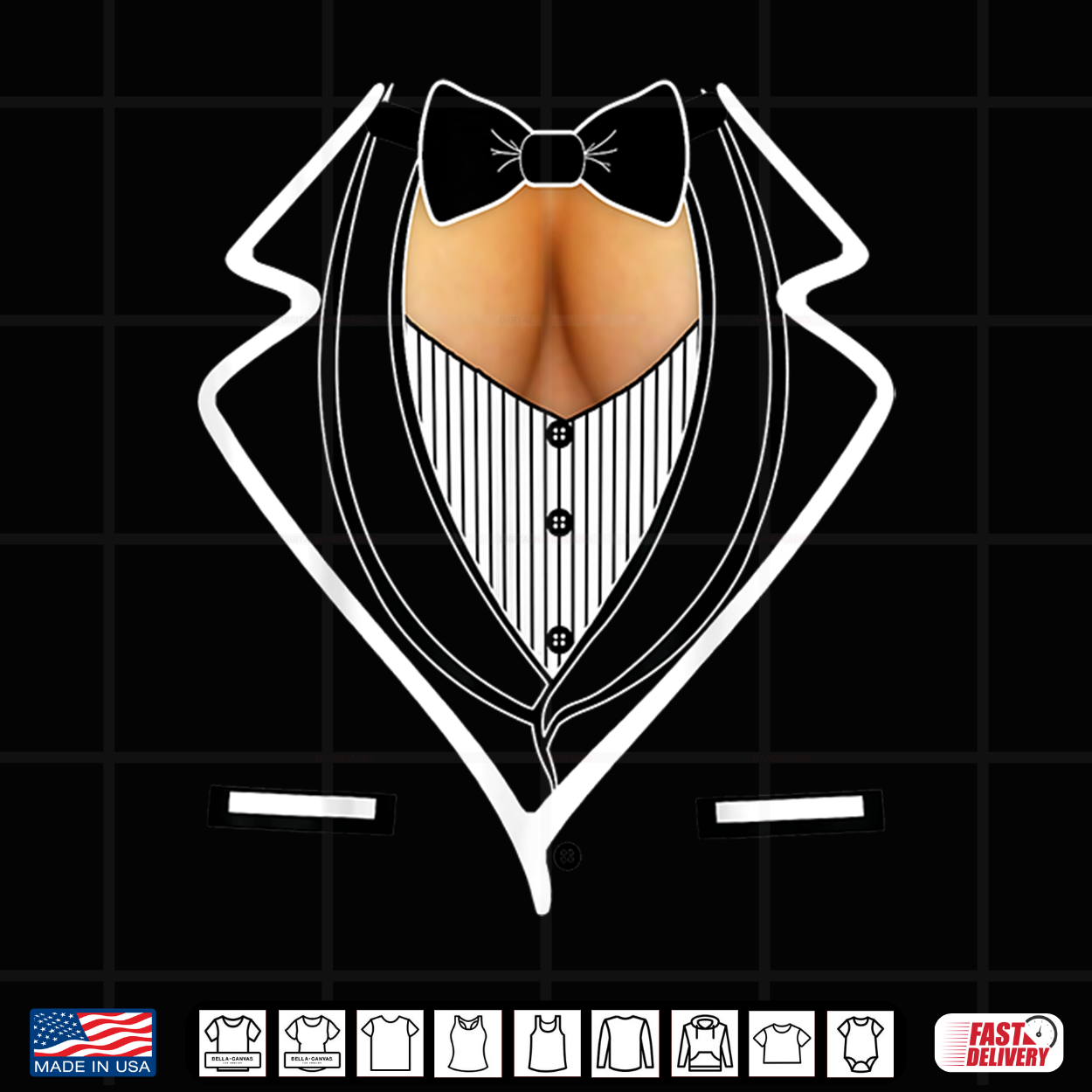 Funny Ladies Cleavage Tuxedo Party Mardi Gras Tailgate Shirt Funny Ladies Cleavage Tuxedo Party Mardi Gras Tailgate Shirt