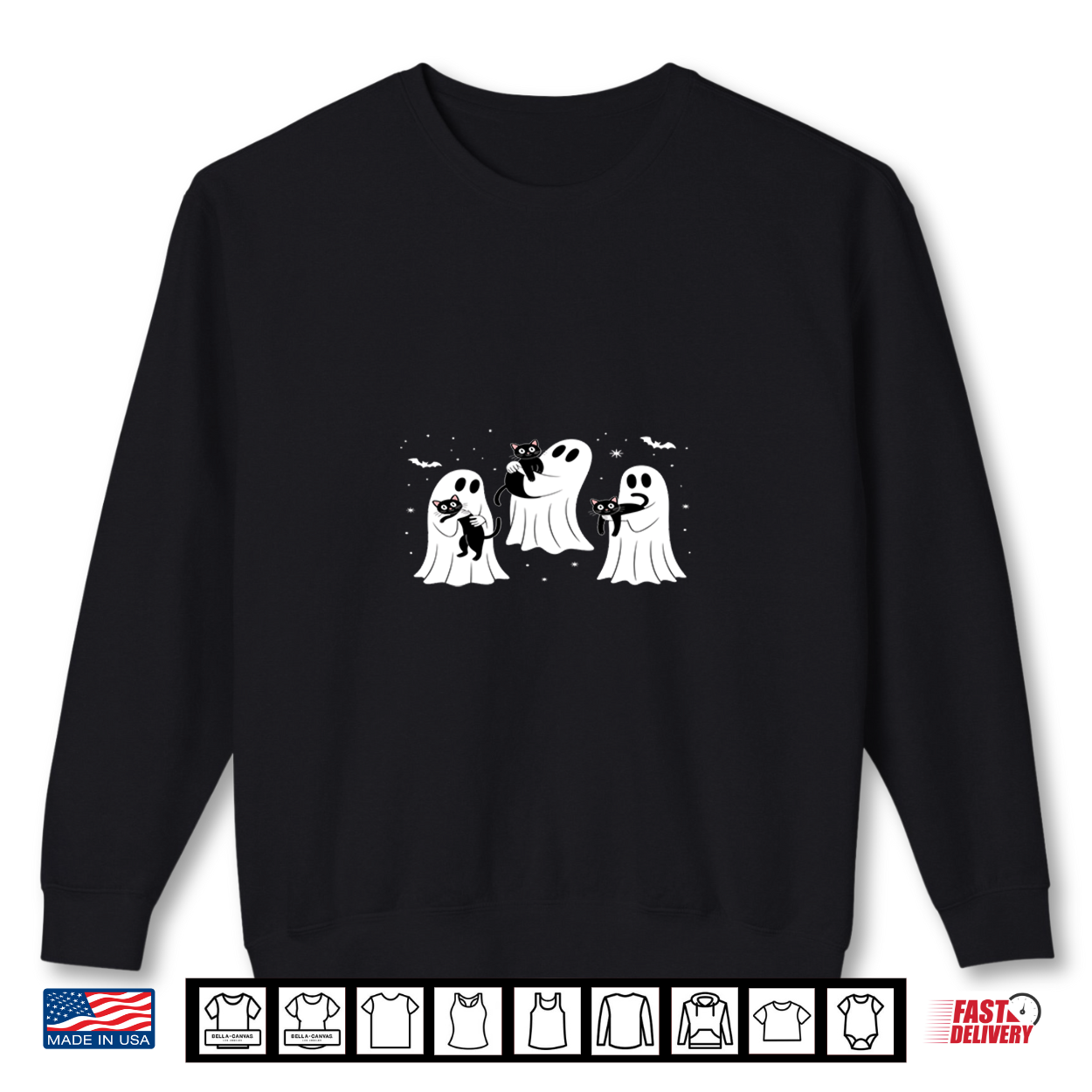 Halloween Ghost Black Cat Funny Halloween Cat Lovers Shirt Halloween Ghost Black Cat Funny Halloween Cat Lovers Shirt