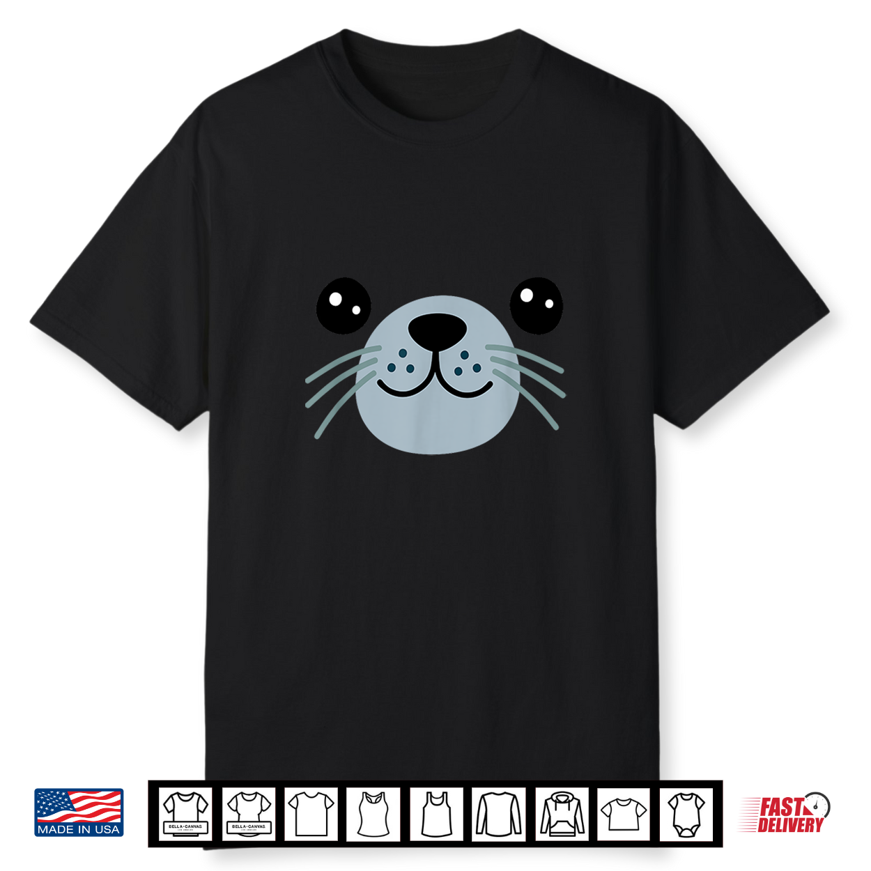 Seal Face Cute Halloween Matching Costume Shirt Seal Face Cute Halloween Matching Costume Shirt