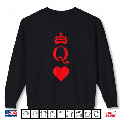 Queen Of Hearts Card Costume Halloween Vintage Poker Cards Shirt 2 Sweatshirt Queen Of Hearts Card Costume Halloween Vintage Poker Cards Shirt