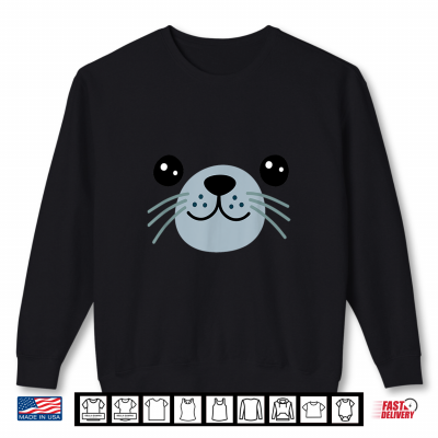 Seal Face Cute Halloween Matching Costume Shirt 2 Sweatshirt Seal Face Cute Halloween Matching Costume Shirt