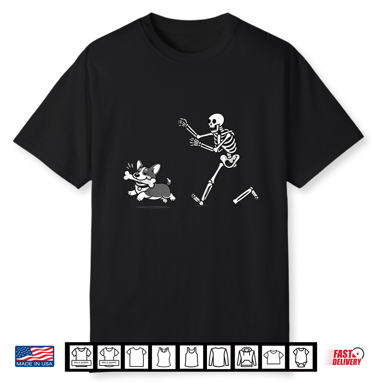 Skeleton Chasing Corgi Halloween Vibe Corgi Dog Lover Shirt Skeleton Chasing Corgi Halloween Vibe Corgi Dog Lover Shirt