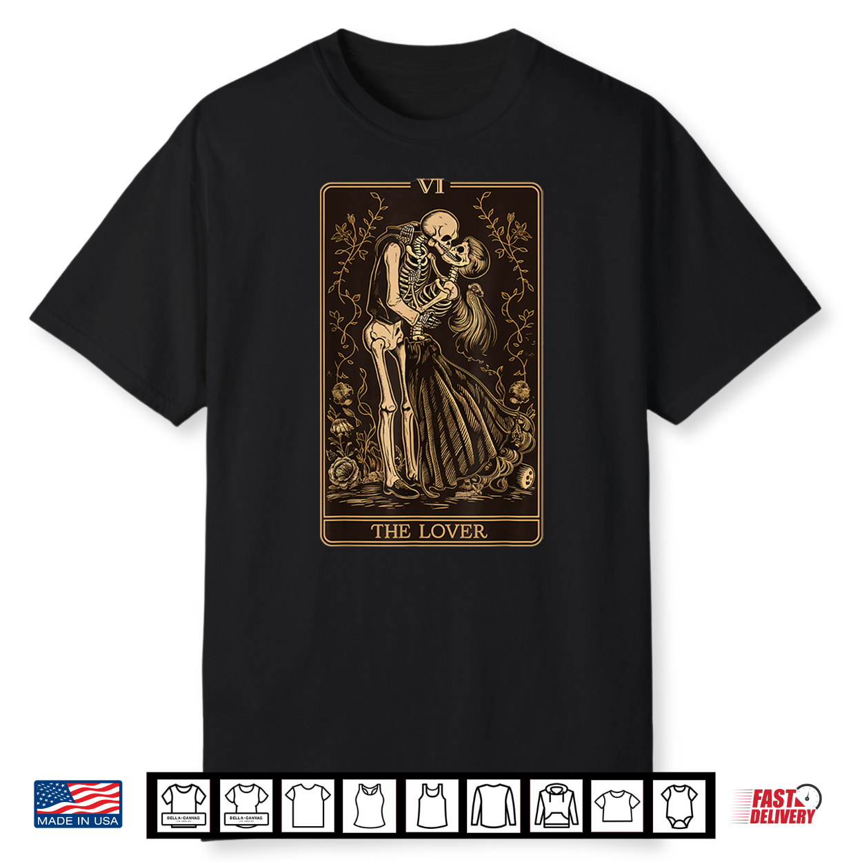 The Lovers Vintage Tarot Card Gothic Halloween Shirt The Lovers Vintage Tarot Card Gothic Halloween Shirt
