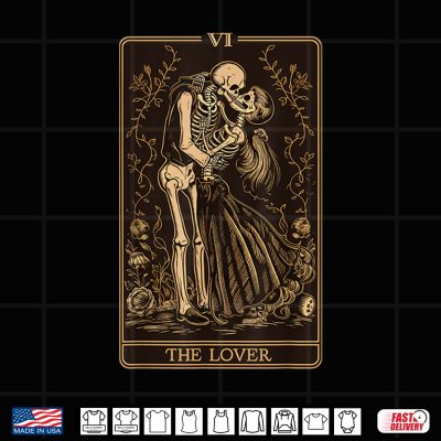 The Lovers Vintage Tarot Card Gothic Halloween Shirt 4 Design The Lovers Vintage Tarot Card Gothic Halloween Shirt