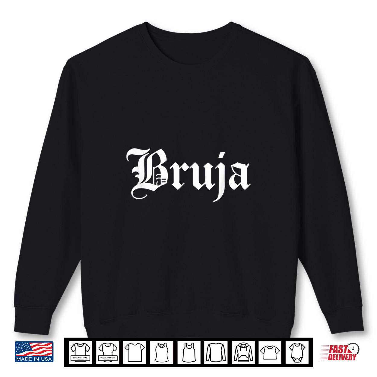 Bruja Gothic Script Latino Halloween Women Spooky Witch Shirt Bruja Gothic Script Latino Halloween Women Spooky Witch Shirt