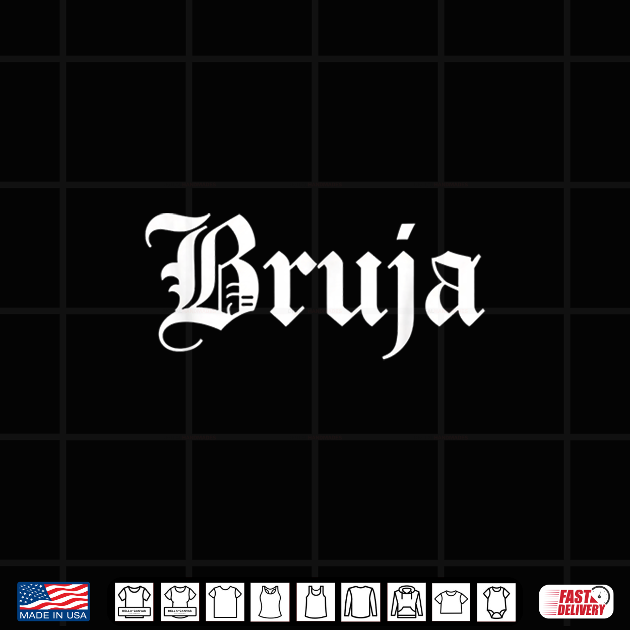Bruja Gothic Script Latino Halloween Women Spooky Witch Shirt Bruja Gothic Script Latino Halloween Women Spooky Witch Shirt