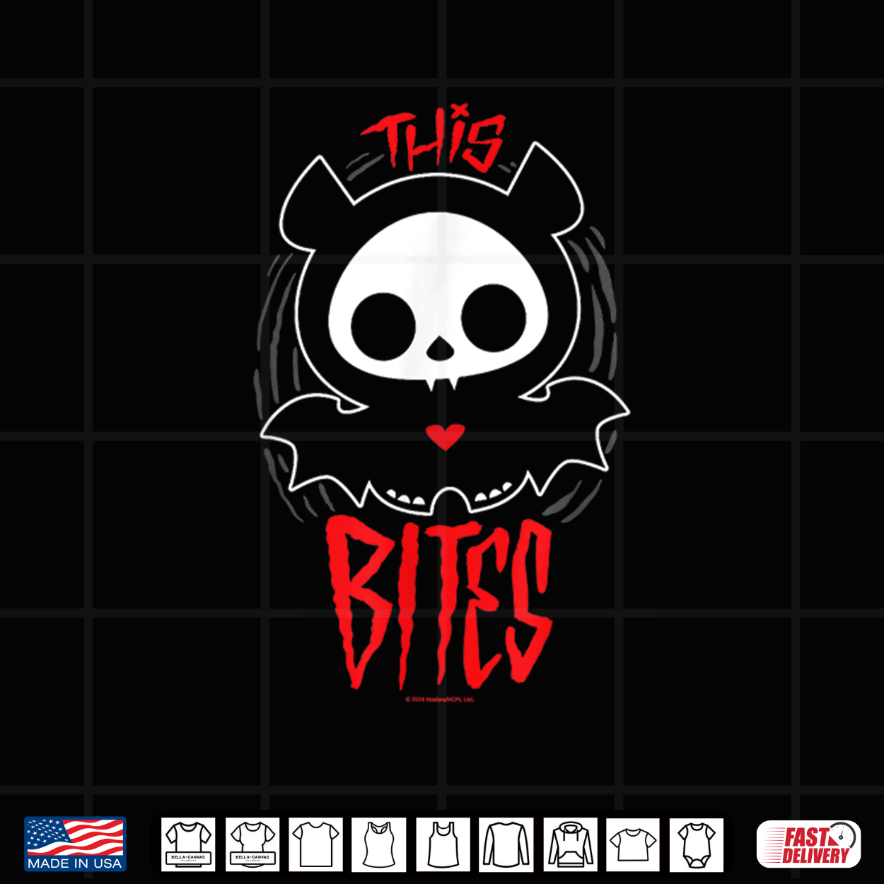 Diego Bat This Bites Red Halloween Spooky Logo Shirt
