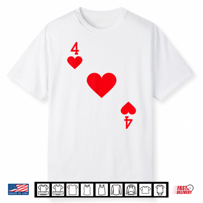 Four Of Hearts Costume Halloween Deck Of Cards Shirt