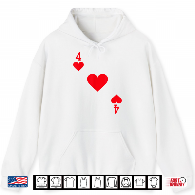 Hoodie Four Of Hearts Costume Halloween Deck Of Cards Shirt