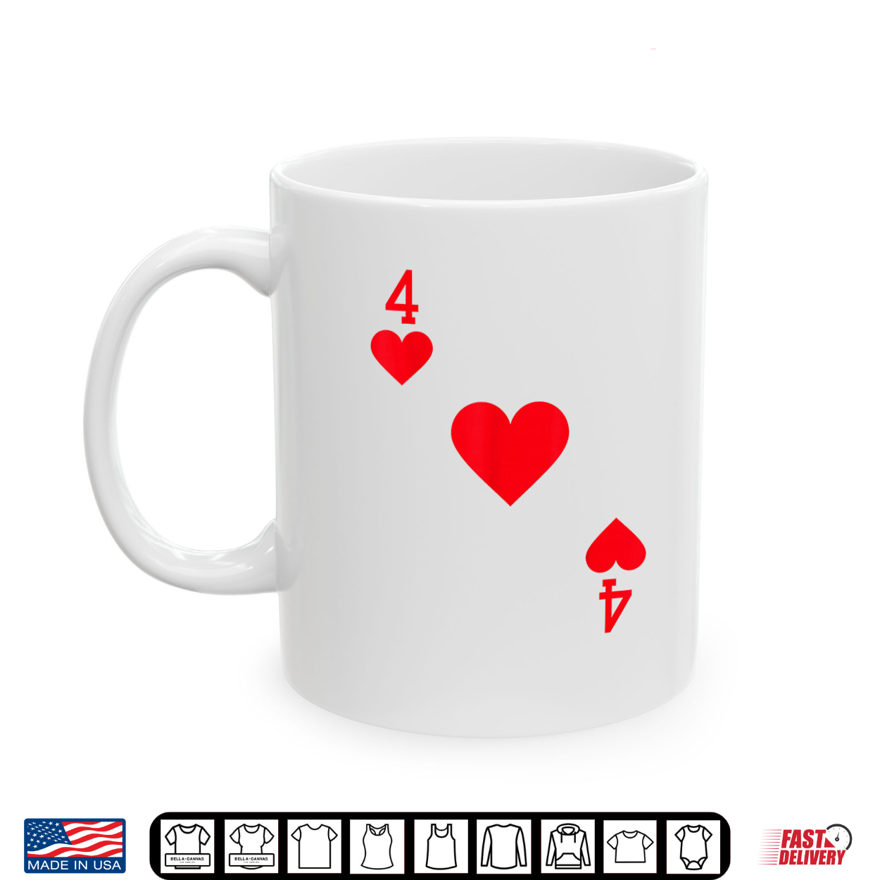 Four Of Hearts Costume Halloween Deck Of Cards Shirt
