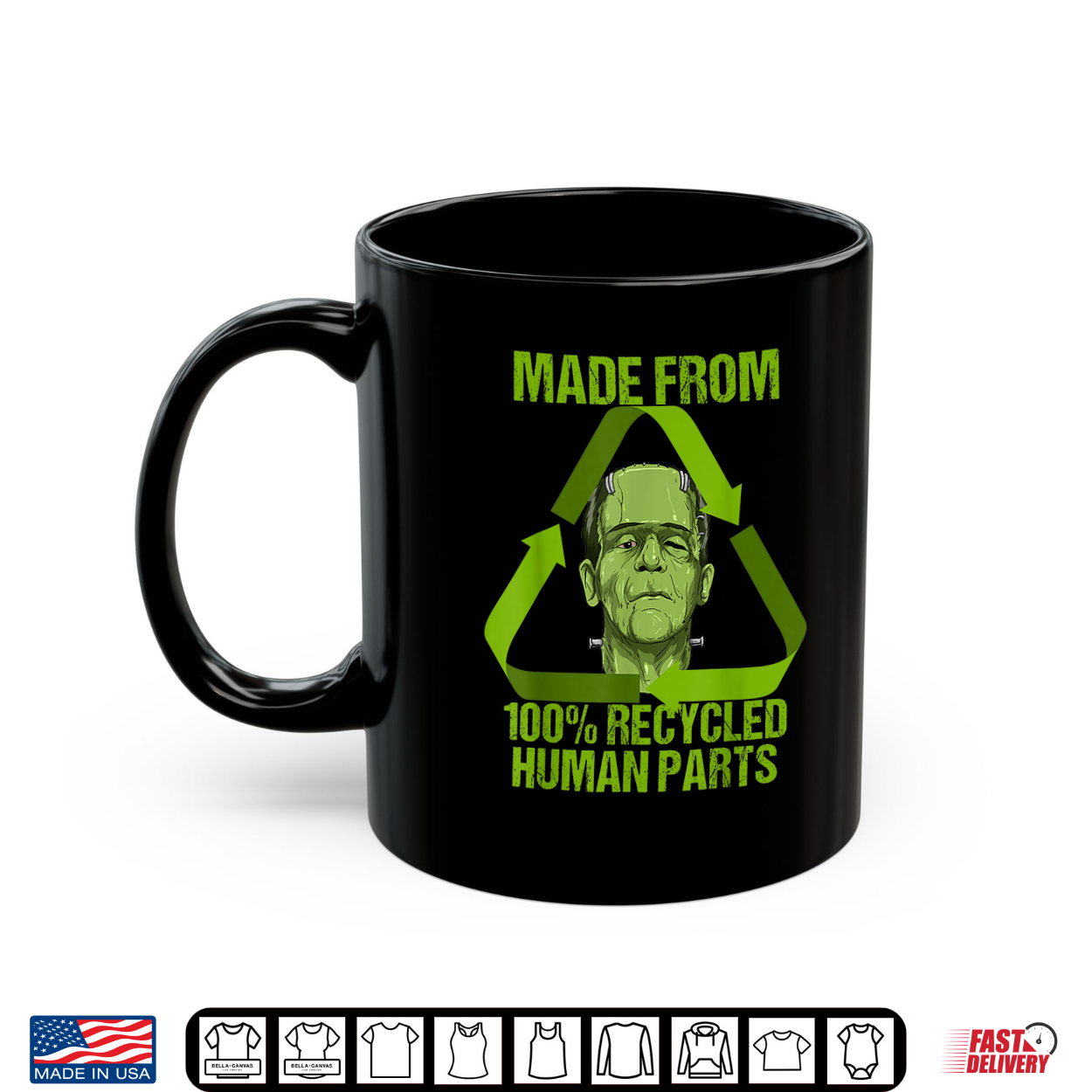 Frankenstein Made From 100 Recycled Human Parts Halloween Shirt