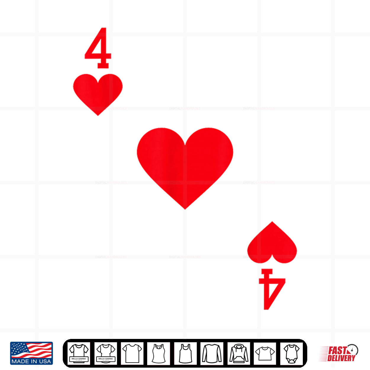 Four Of Hearts Costume Halloween Deck Of Cards Shirt