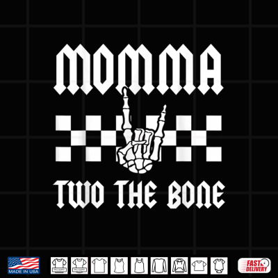 Momma Two The Bone Skeleton Hand 2Nd Birthday Shirt 4 Design Momma Two The Bone Skeleton Hand 2nd Birthday Shirt