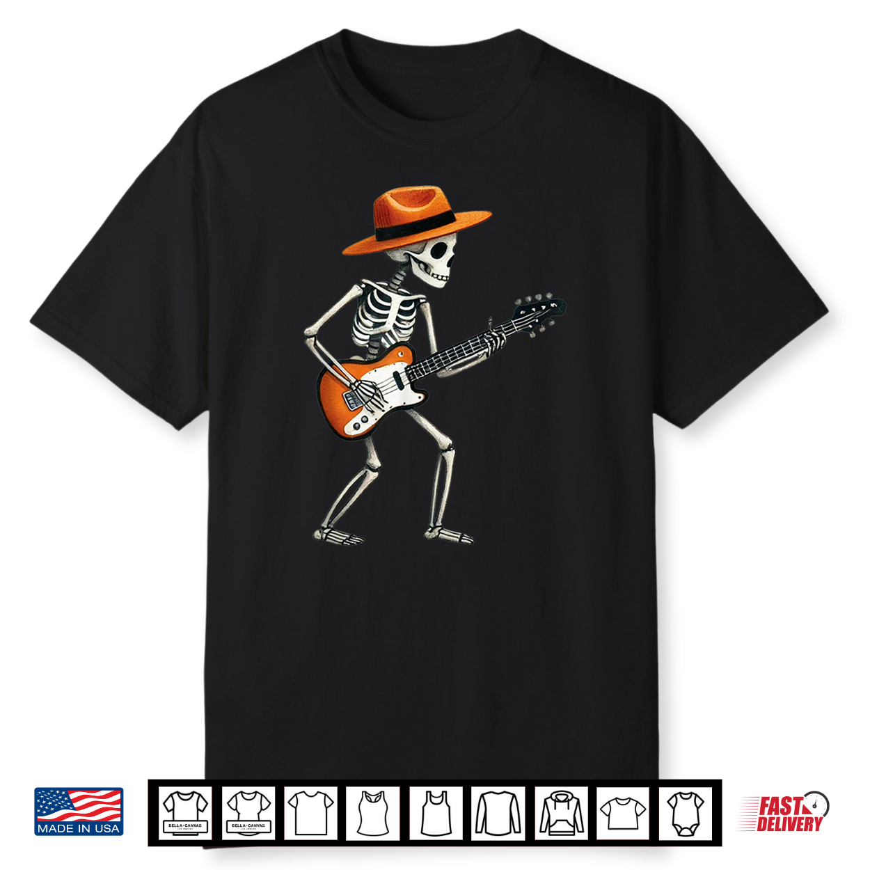 Skeleton Playing Electric Guitar Rock Halloween Shirt Skeleton Playing Electric Guitar Rock Halloween Shirt
