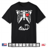 Skeleton Pregnancy Pizza Beer X Ray Funny Halloween Soon Dad Shirt
