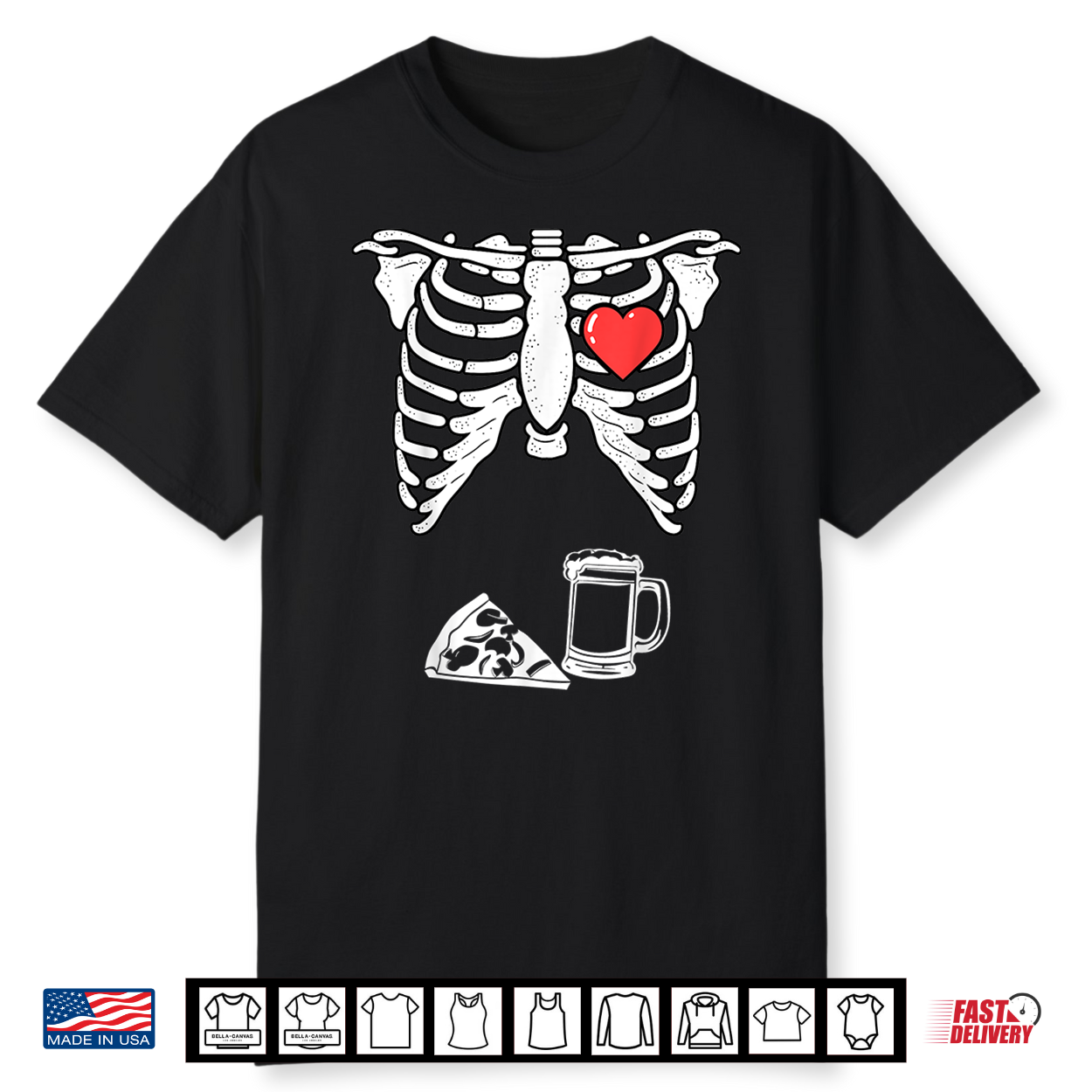 Skeleton Pregnancy Pizza Beer X Ray Funny Halloween Soon Dad Shirt Skeleton Pregnancy Pizza Beer X Ray Funny Halloween Soon Dad Shirt