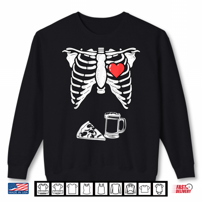 Skeleton Pregnancy Pizza Beer X Ray Funny Halloween Soon Dad Shirt 2 Sweatshirt Skeleton Pregnancy Pizza Beer X Ray Funny Halloween Soon Dad Shirt