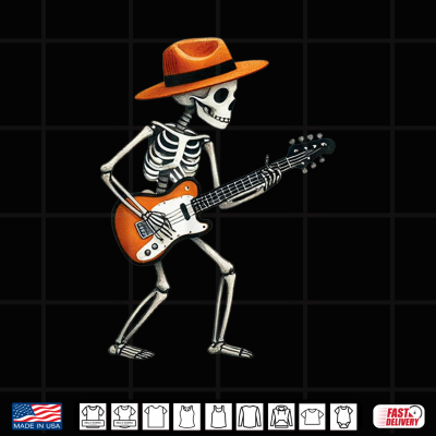 Skeleton Playing Electric Guitar Rock Halloween Shirt 4 Design Skeleton Playing Electric Guitar Rock Halloween Shirt