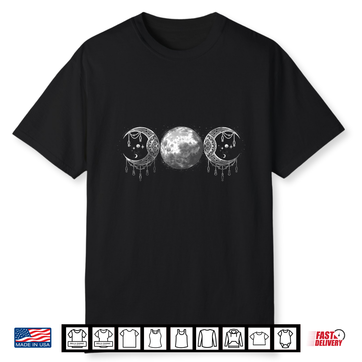 Wiccan Triple Moon Goddess Feminist Pagan Witch Halloween Shirt Wiccan Triple Moon Goddess Feminist Pagan Witch Halloween Shirt