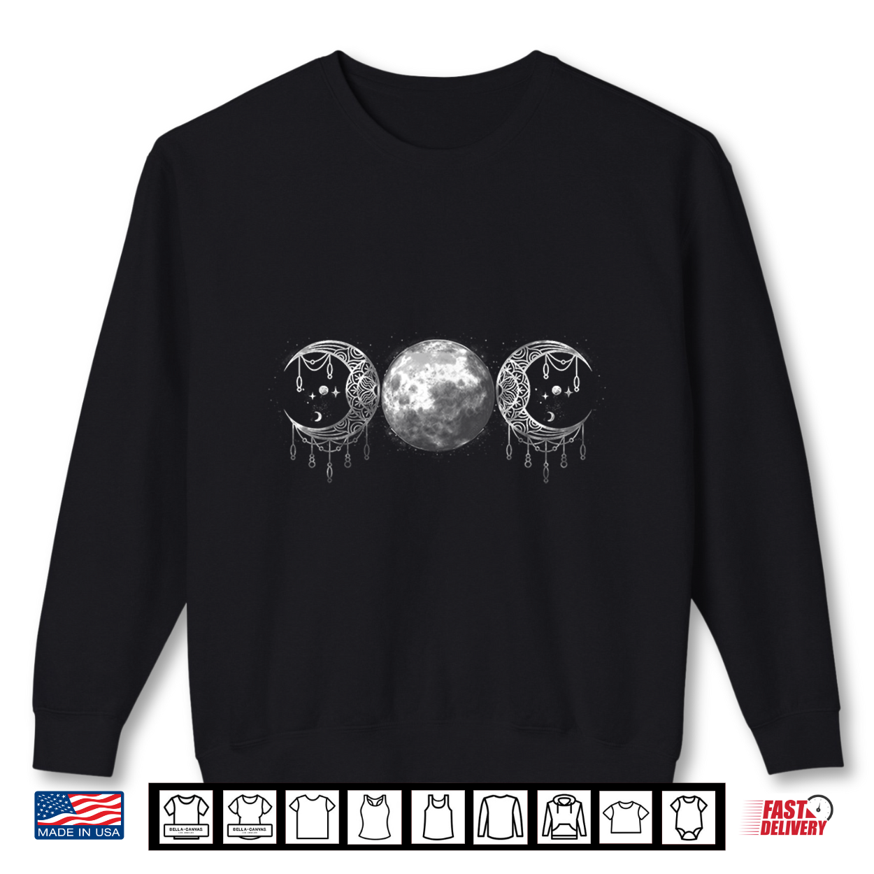 Wiccan Triple Moon Goddess Feminist Pagan Witch Halloween Shirt Wiccan Triple Moon Goddess Feminist Pagan Witch Halloween Shirt