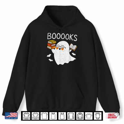 Booooks Ghost Reading Halloween Library Librarian Teacher Shirt 1 Hoodie Booooks Ghost Reading Halloween Library Librarian Teacher Shirt