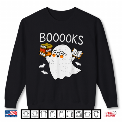 Booooks Ghost Reading Halloween Library Librarian Teacher Shirt 2 Sweatshirt Booooks Ghost Reading Halloween Library Librarian Teacher Shirt