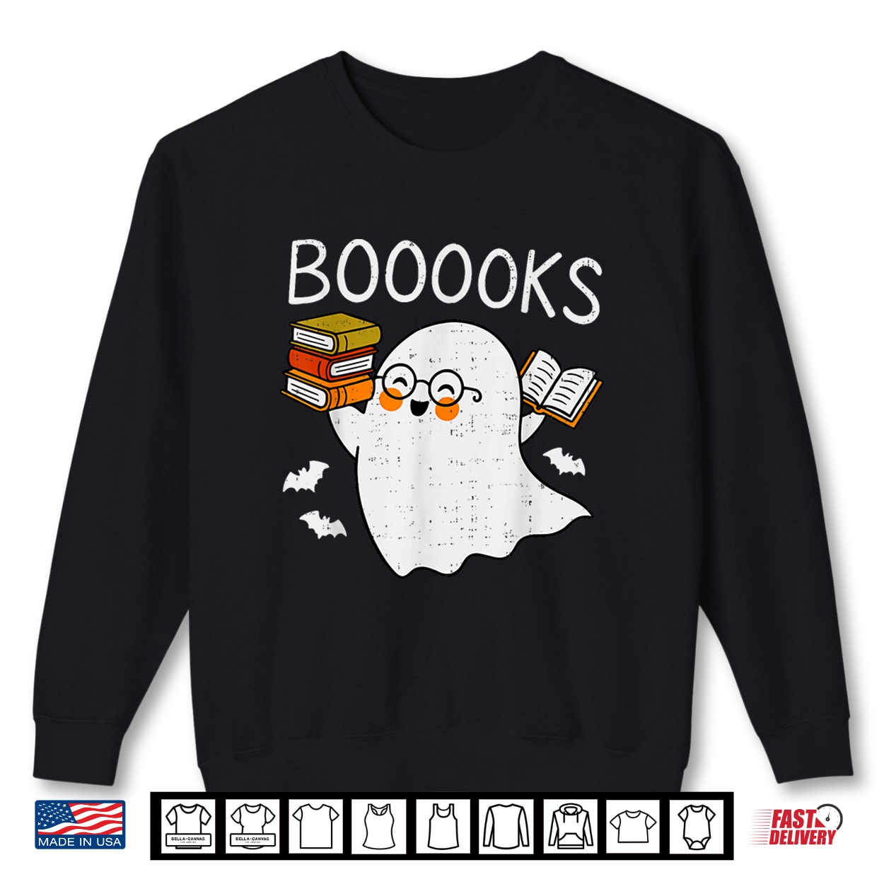 Booooks Ghost Reading Halloween Library Librarian Teacher Shirt Booooks Ghost Reading Halloween Library Librarian Teacher Shirt