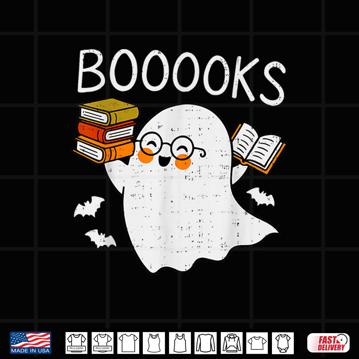 Booooks Ghost Reading Halloween Library Librarian Teacher Shirt Booooks Ghost Reading Halloween Library Librarian Teacher Shirt