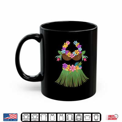 Mug Coconut Bra Lei Flowers Grass Skirt Hula Party Halloween Shirt