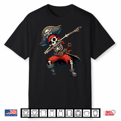 Dabbing Skeleton Pirate Kids Shirt