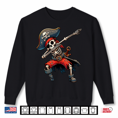 Sweatshirt Dabbing Skeleton Pirate Kids Shirt